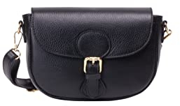 usha BLACK LABEL Women's Handtasche aus Leder Nowles, Schwarz