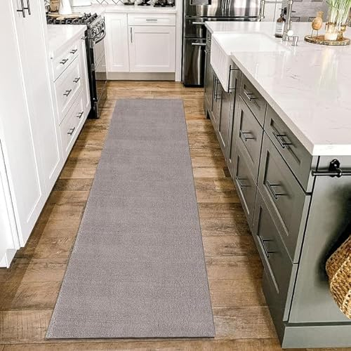 HomebyHome Kurzflor Teppich Läufer Flur 80 x 150 cm Beige - Waschbarer Teppich für Schlafzimmer, Wohnzimmer und Ideal als Küchenteppich - Flauschiger Teppich Extra Weich, Einfarbig, rutschfest, Klein
