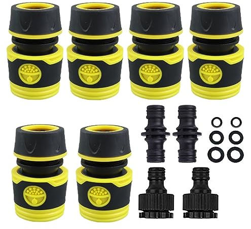 10 piezas Conector de Manguera de Jardín, Conectores de Manguera Rapido 1/2 pulgadas Accesorios para Manguera Adaptador de Manguera Conexión de Manguera para Manguera de Jardín
