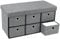 Hibtn Large Folding Storage Ottoman Boxes,Storage Bench Seat Footstool,76 * 38 * 38cm 6 Drawers,Foldable Toy Storage Box Seat,Bench Pouffe Foot Stool, (Grey)