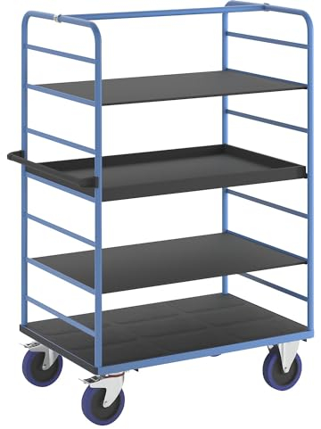 eurokraft | Etagenwagen | mit 2 Seitenwänden | Ladeflächen-LxB 1175 x 800 mm