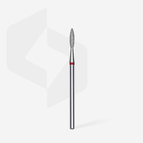 STALEKS PRO - DIAMANT BIT - Llama (anillo rojo) I Accesorio para fresa de uñas I Brocas para manicura y pedicura APARATIVAS I FA10R021/8 FA10R021/8