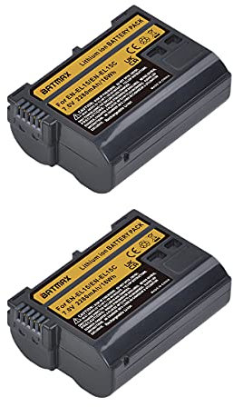 Batmax 2Packs EN-EL15 EN-EL15C EN-EL15A Battery with Battery Storage Case Compatible with Nikon Z5, Z6, Z7, Z7II, 1 V1, D800, D810, D850, D7500, D7200, D7100, D7000, D600 D500