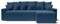 BAÏTA Canapé d'angle Alma 4 Places Convertible en Velours côtelé Bleu Cobalt