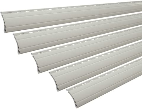 5 x Rollladenpanzer Lamelle Profil Ersatz für Rollladen Rolladen Ersatzlamelle in Mini oder Maxi, Farbe: grau, weiß oder beige (grau [47], K37P-149cm)