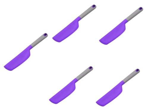 ABOOFAN 5st Backspatel Fondant-werkzeuge Großer Silikonspatel Sahne Rührspatel Butter-antihaft-spatel Pfannenwender Für Küchenzwecke Flexibler Besatz Schaber Kuchen Violett Creme Kieselgel
