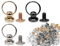 Lhbwhiz 24 Stück O Ring Schraubnieten, Druckknöpfe Nieten, Studs Schraube Ring Nieten mit Ring, 6mm Kopf Button Stud Nieten, 3 Farben(Gold Silber Schwarz)