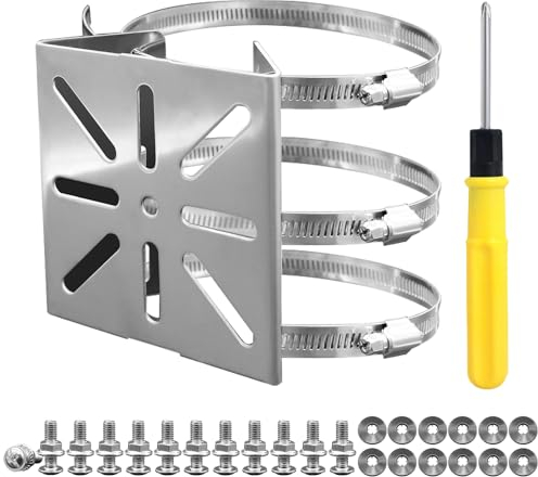 ZHIYUQL® Masthalterung Kamera Masthalter Edelstahl Halterung für Überwachungskamera Universal Vertikale Stangenhalterung mit 3 Verstellbaren Schlaufen
