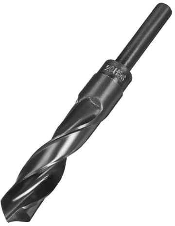 TA-VIGOR 20mm Reduced Shank Drill Bit, 1/2 Inch Shank Blacksmith Drill Bit High-Speed Steel Twist Drill Bit HSS 9341 for Aluminium, Steel, Wood, Plastic, Black Oxide