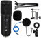 USB Streaming Podcast PC Microphone Professional 192KHZ/24Bit Studio Cardioid Condenser Mic Kit with Boom Arm Shock Mount Pop Filter for Skype Youtuber Karaoke Gaming Recording Blue (Black 1)