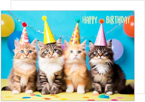 Edition Seidel Premium XXL Maxi Glückwunschkarte zum Geburtstag mit Umschlag Format DIN A4. Geburtstagskarte Grusskarte Karte Billet Happy Birthday Mann Frau Katze (A4-G9998)