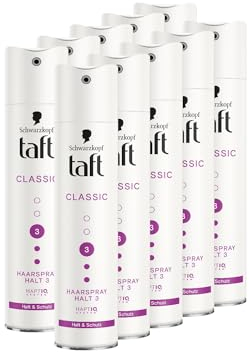 Schwarzkopf Taft Haarspray Classic (10 x 250 ml), Haltegrad 3 Haarstyling, Haarspray für alle Haartypen, Halt und Schutz, vegane Formel*