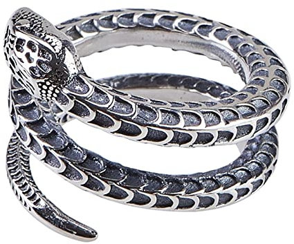 Skcess Ringe Damen Silber, Männer Ringe Silber Schlange Ringe für Herren Männer Adjustable