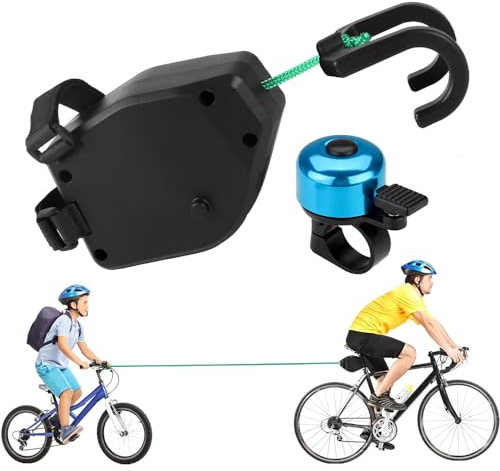 Fahrrad Abschleppseil für Kinder,Abschleppsystem Fahrrad 2.5M,Aufrollbar Fahrrad Schleppseil mit Fahrradklingel,Kinderfahrrad Abschleppseil,Fahrrad Zugsystem,Tragfähigkeit 500 lbs für Kinder Bike