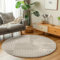 Carpetsale24 Teppich Rund 160 cm Beige, Hochflor Wohnzimmer Teppich, Weich & Flauschig, Skandinavisch Boho Stil, Langflor Shaggy, Pflegeleicht, Jute Rückseite