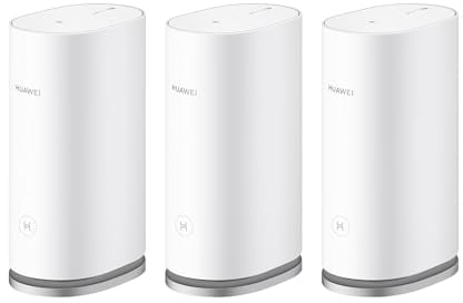 Huawei WiFi Mesh 3, Routeur maillé Wi-FI 6 AX3000 pour Toute la Maison, Couvre jusqu'à 200-400 m², Pack de 3, 9 Ports GE au Total, Sécurité HomeSec™, Garantie de 30 Mois, exclusivité Amazon