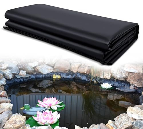 SOYDAN Teichfolie 20 Mil Teichplane, UV-beständige HDPE-Fischteichfolie Easy Cutting, Teichfolie für Gartenteich, Teiche, Springbrunnen, Wasserfall(6.0x7.60m(20x25FT))