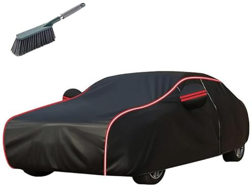 CHLMZO Auto Abdeckplane Autoabdeckung für Skoda Octavia 2004-2022,Wasserdicht Atmungsaktiv Vollgarage Autoplane Staubdicht Winddicht Schneedicht UV Schutz Outdoor Garage,Black Red