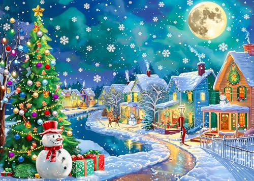 2024 Christmas Jigsaw Puzzles 1000 Piece for Adults-Christmas Town puzzle adults 1000 piece puzzle 2024 Christmas jigsaw puzzles 1000 Piece for Adults Festival Puzzle