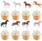 24 Stück Pferde Geburtstagsdeko Cake Toppers, Cupcake-Picks mit Tiermotiv, Party-Dekoration für Pferderennen-Partys, Reitsport-Themen-Geburtstag, Babyparty, Geburtstagsdekorationen