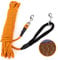 PETTOM Reflektierend Schleppleine für Hunde, 3m/5m/10m/15m/20m Seil Hundeleine Trainingsleine mit Handschlaufe & 2 Karabinerhaken, Langes Ausbildungsleine für kleine, mittelgroße Hunde (Orange, 20m)