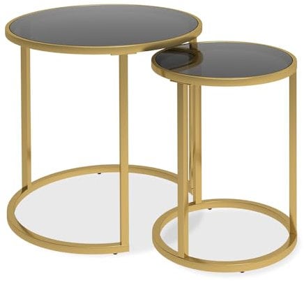 Vicco Beistelltisch-Set Sevilla, 2-teiliger Sofatisch, Schwarz, 50 x 45,5 cm 2er Set