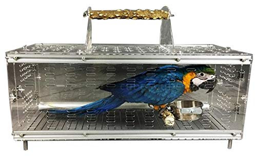 Dekorative Vogelkäfige für den Außenbereich, Papageienkäfige für draußen, Reise-Ara-Käfig, transparent, tragbar, leicht zu tragen, umweltfreundliches Acryl (Farbe: Silber, 100 cm)