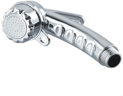 Pommeau de douche chromé 1/2 avec bouton marche/arrêt, pour bateau, camping, camping-car, contrôle automatique du débit 14,5 cm