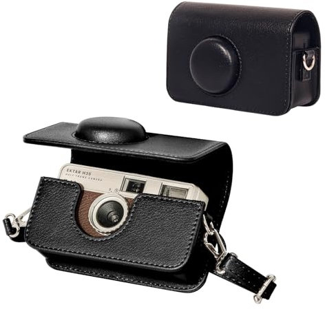 CAIYOULE Schutzhülle für Kodak EKTAR H35 H35N Halbrahmen-Filmkamera für Kodak Ultra F9/F8/I6 Sofortbildkamera mit Schultergurt, Schwarz (ohne Kamera)