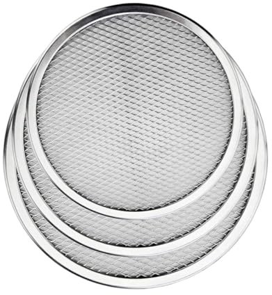 HOMSFOU Bandeja de Aluminio para Hornear Pizza con Agujeros para Horno Malla para Placa para Hornear Pizza Placa para Horno de Pizza Bandeja para de Pizza