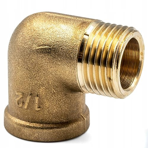 KNM Trade Winkelstück 90° Fitting Messing 5/4 | Hochwertiges Messing, Sanitär- und Heizsysteme, CuZn40Pb2