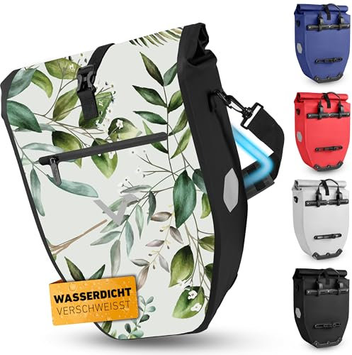 Valkental - Große & wasserdichte Gepäckträgertasche - 28L Füllvolumen - Fahrradtasche für Gepäckträger mit Reflektoren