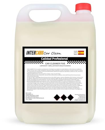 Intercabo – Nettoyant et Lustrant Tableaux de Bord 5 L • Finition Satinée Antistatique • Entretien Plastiques, Vinyle et Caoutchouc • Idéal pour Intérieur de Voiture • Usage Professionnel