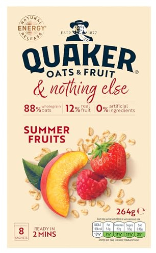 Quaker Oats & Fruit with Summer Fruits 8 Porridge Sachets (264g)