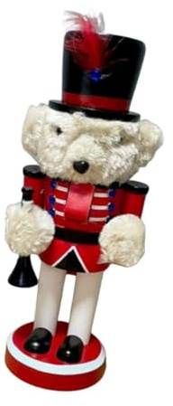 Sharplace Nussknacker Figur Weihnachtsdekoration Holzpuppe Statue Nussknacker Puppe Ornament für Party Regal Szene Layout Festlich, 1 Stück Bär