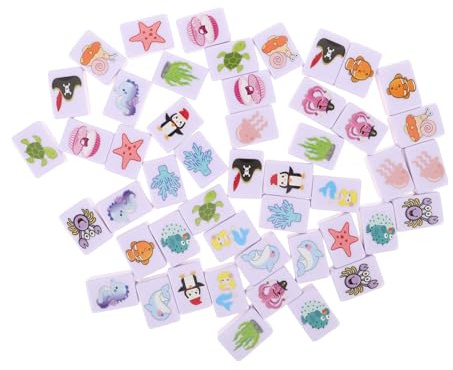 Gogogmee Jeu de Mahjong Animal Marin pour Joueurs Set Portable de Blocs Évasion Côtière Accessoire Ludique pour Adultes et Fêtes de Noël ou Nouvel an Chinois