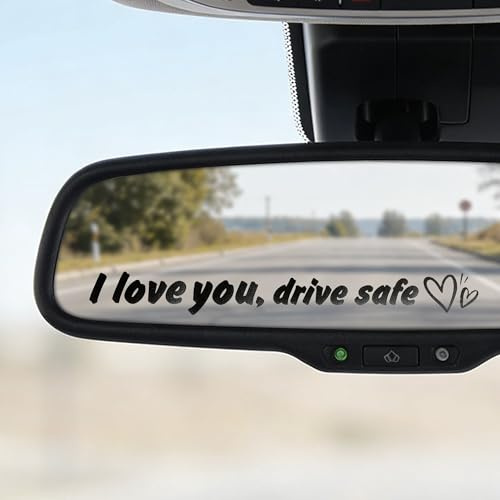ZIENZENGYA 6 Stück I Love You Drive Safe Aufkleber, Ich Liebe Dich Fahr Vorsichtig Aufkleber Auto, 4.3 x 0.5in Autoaufkleber Wasserdichter Für Autospiegel, Geschenk für Paare, Fahrer, Freunde