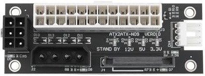 ECSiNG Adaptador de Fuente de Alimentación Múltiple 4 en 1 de 24 Pines Compatible con Fuentes de Alimentación Molex de 4 Pines/SATA/ATX de 6 Pines/4