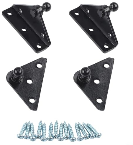 Hosrivae Soporte de montaje de perno de bola de 10 mm para puntales de gas, soportes de acero planos y en forma de L con tornillos, compatible con elevadores de capó, soportes de capó, accesorios de