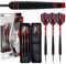 Harrows Ace Rubber Black Darts | Steel Darts Set with Carry Case | 20g, 22g, 24g & 26g | Includes Supergrip Shafts and 100 Micron Marathon Flights-20g