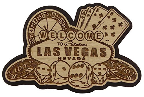 Printtoo Las Vegas - holzerner gravierter holzerner Kuhlschrankmagnet Andenken - Geschenk
