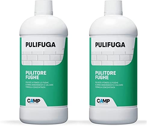 Camp PULIFUGA, Kit 2 Pezzi Pulitore concentrato per fughe ideale per pavimenti e rivestimenti, Elimina annerimenti, macchie e muffe, 1 L.