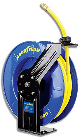 Goodyear Acier rétractable compresseur d'air/Eau dévidoir Tuyau en Caoutchouc, Max. 300psi (3/8 x 65 ft)