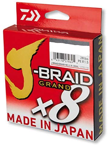 Daiwa J-Braid Grand 8-Braid, 135 Meter, Hellgrau, geflochtene Angelschnur