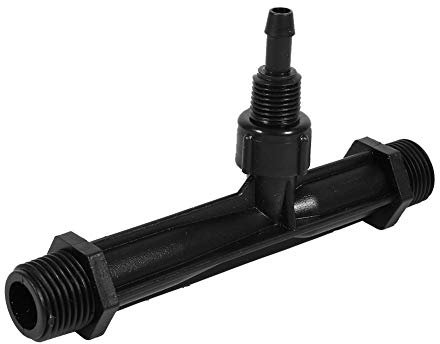 Inyector de Fertilizante Tubo, Riego Venturi Inyector de Fertilizante 1/2 3/4 1 Pulgada Agricultura Jardín Inyector Mezclador de Fertilizante Herramienta de Agricultura Plástico Negro(1/2 pulgada)