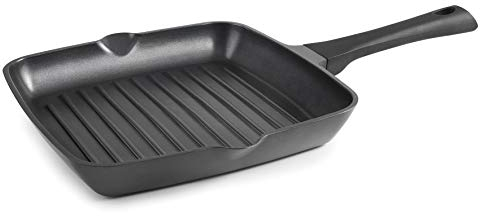 Lacor - Grill titanium pro con antiadherente, Aluminio, 28x28 cm