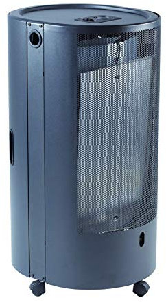 Stufa a gas Marvin Blue Belle Chic made in Italy trasportabile 5 ruote con portabombola (Nero)