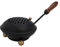 Gran Cacerola para Quemar Incienso [diámetro 11 cm, Longitud Aprox. 25 cm], de Hierro, de Color Negro Mate, con colador extraíble y Mango de Madera