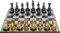 Kare Design Deko Objekt Chess, Nickel/Gold, XL, Schachbrett, Schachfiguren, Schachspiel, 60x60 cm (L/B)