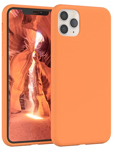 EAZY CASE Premium Silikon Handyhülle kompatibel mit iPhone 11 Pro Max, Slimcover mit Kameraschutz und Innenfutter, Silikonhülle, Schutzhülle, Bumper, Handy Case, Hülle, Softcase, Orange